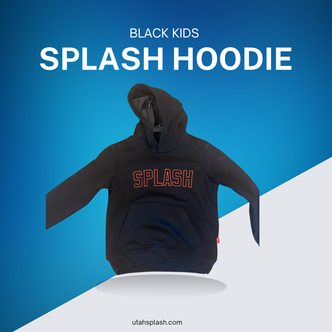 Black Kids Splash Block Letter Hoodie